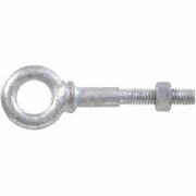 HILLMAN Hardware Essentials Eye Bolt with Nut, 3/8in Thread, Coarse Thread, 1200 lb Working Load, Galvanized 851889